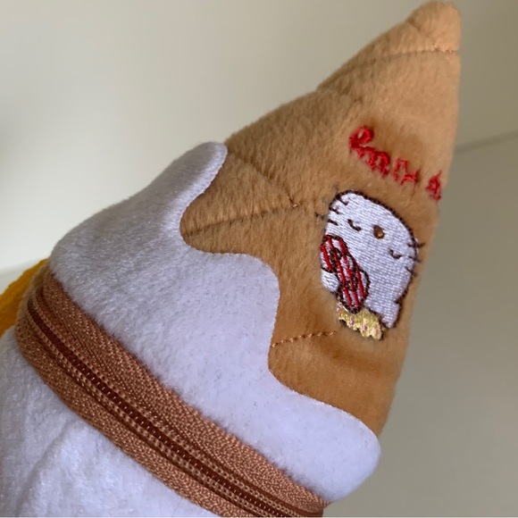 Hold Y2k hello kitty furry ice cream zippy wristlet pouch